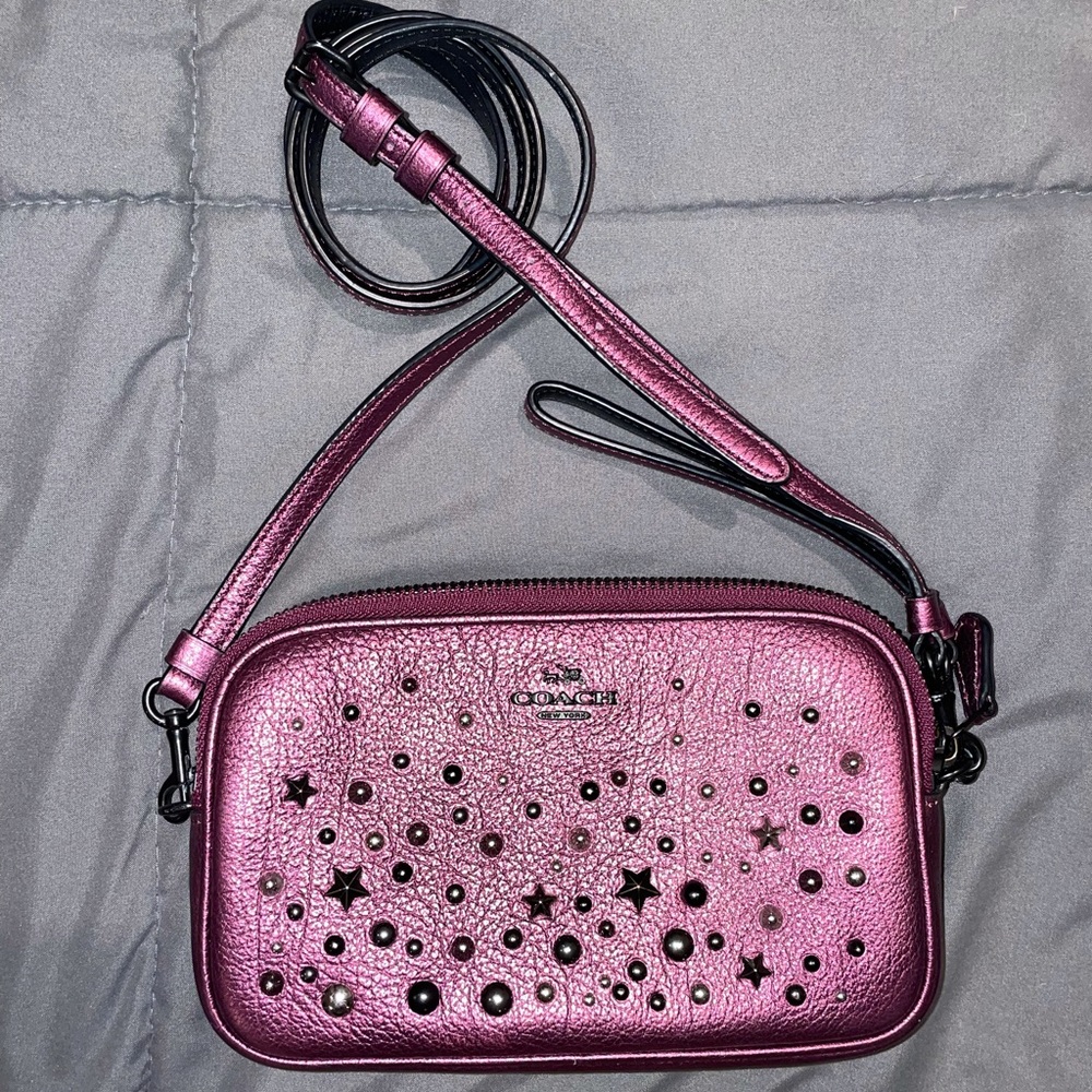 Rare Studded Stars Leather Coach Purse